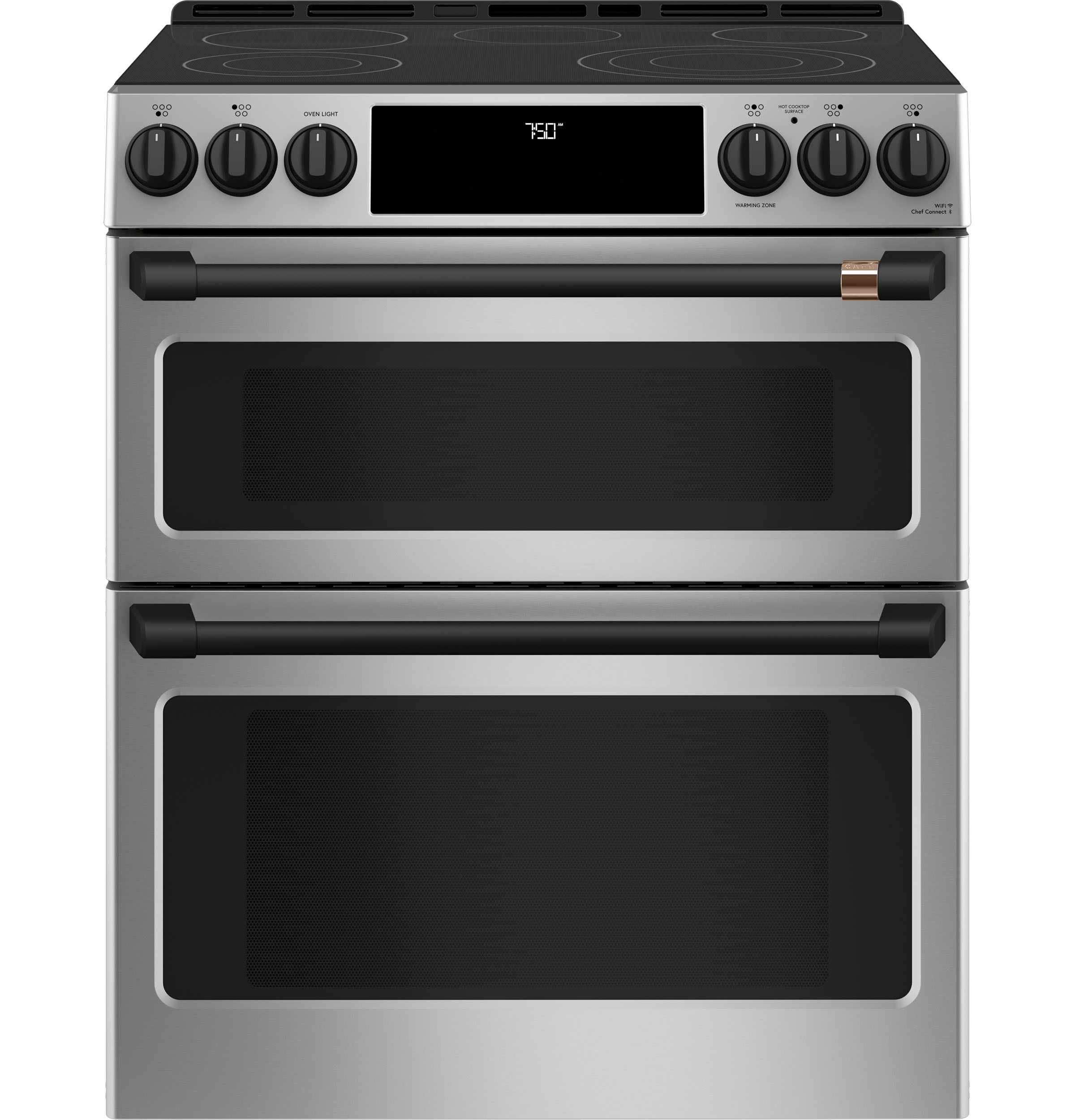 CAFÉ™ 30" Smart Slide-In, Front-Control, Radiant and Convection Double-Oven Range CES750P2MS1