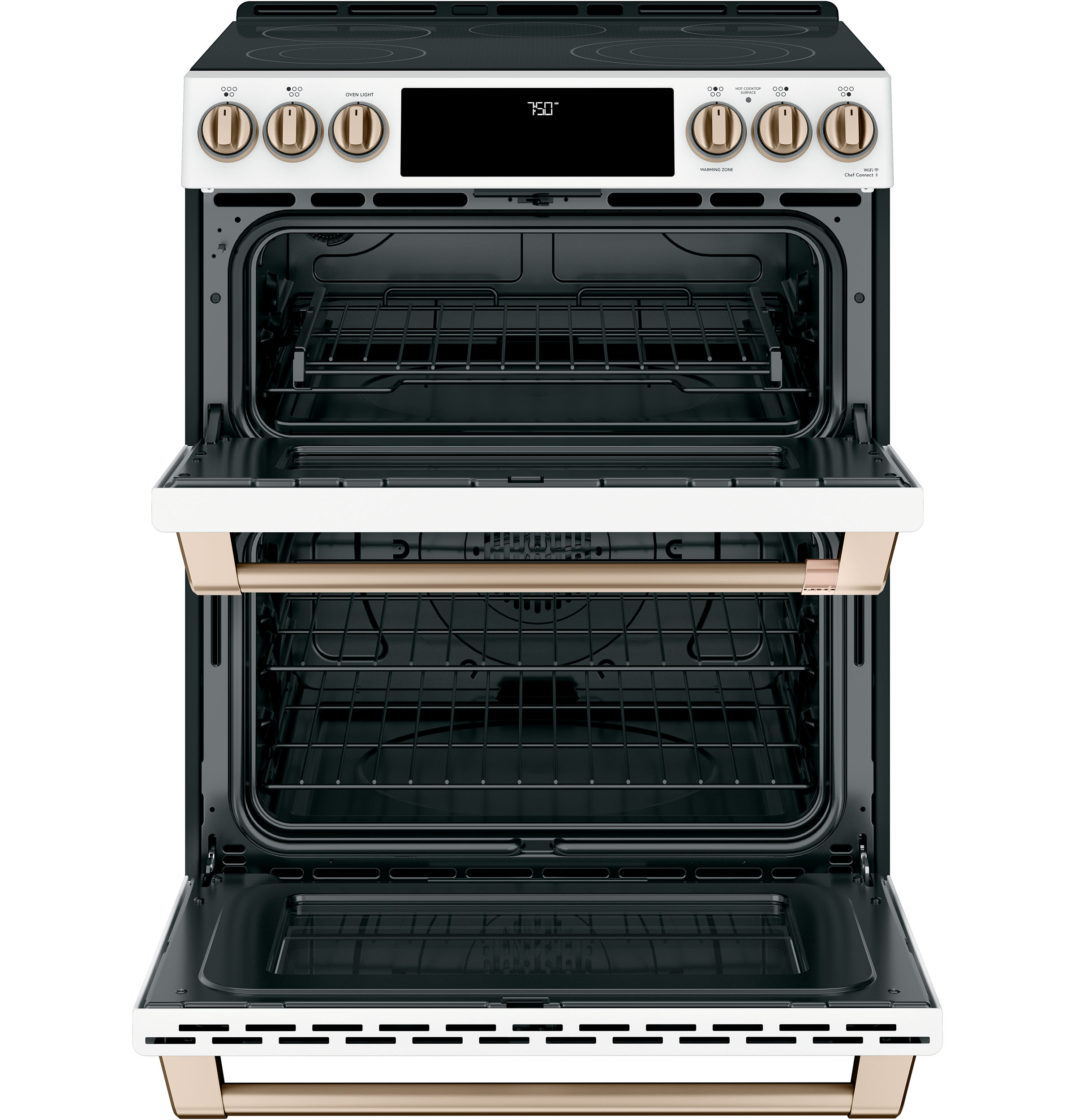 CAFÉ™ 30" Smart Slide-In, Front-Control, Radiant and Convection Double-Oven Range CES750P4MW2