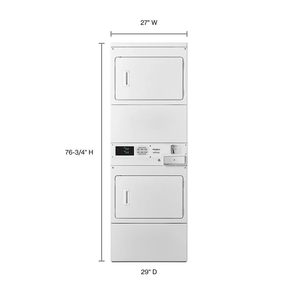 Commercial Electric Stack Dryer with Factory-Installed Coin Drop and Coin Box CESP2958JQ