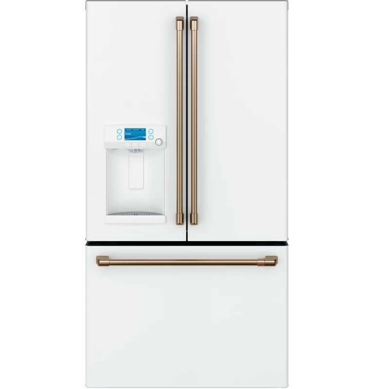 Cafe 27.7 Cu. Ft. Smart French-Door Refrigerator with Hot Water Dispenser Matte White / Brushed Bronze CFE28TP4MW2 Picture 1