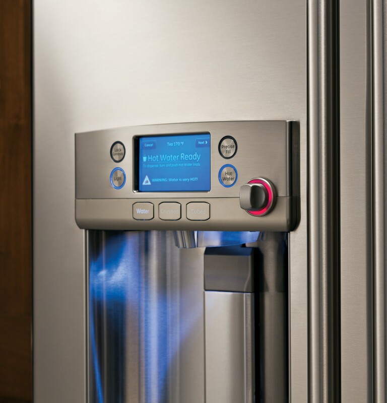 GE Series 27.8 Cu. Ft. French-Door Refrigerator with Hot Water Dispenser CFE28TSHSS