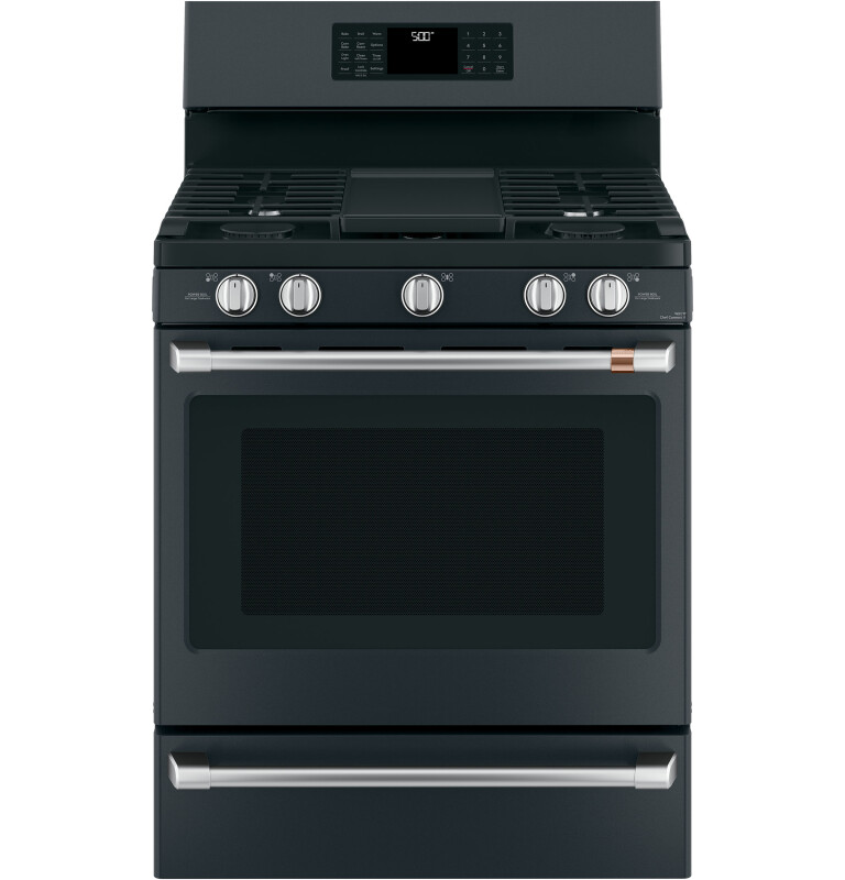 Cafe 30" Smart Free-Standing Gas Range with Convection Matte Black CGB500P3MD1 Picture 1
