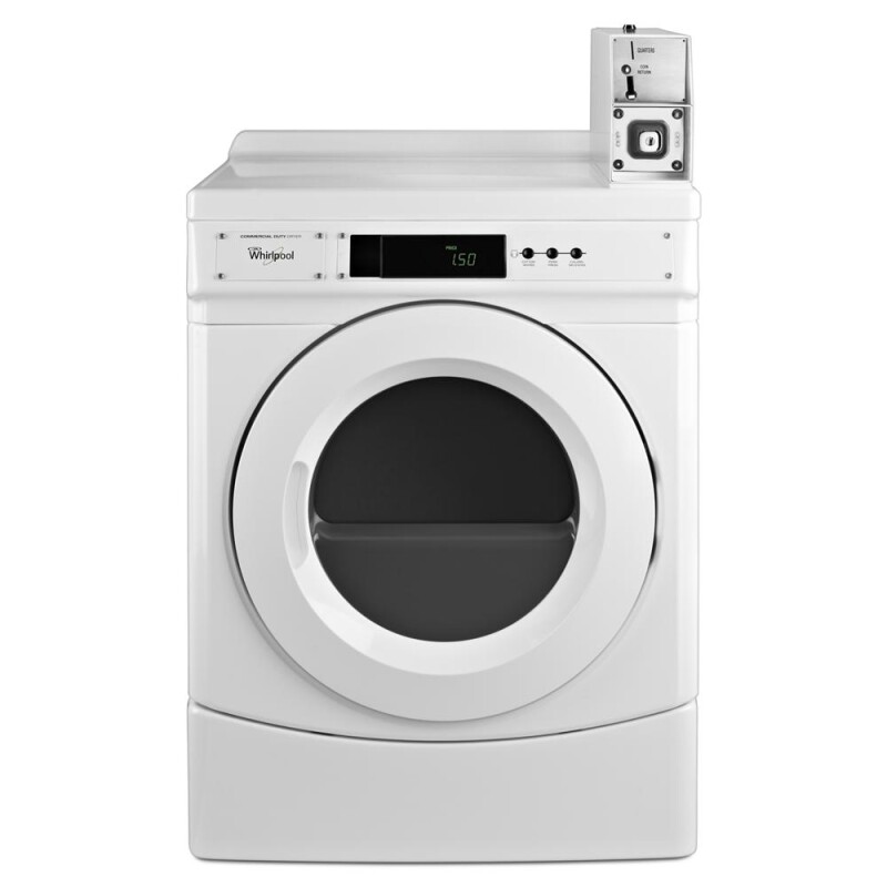 Whirlpool 27" Commercial Gas Front-Load Dryer Featuring Factory-Installed Coin Drop with Coin Box White CGD9150GW Picture 1