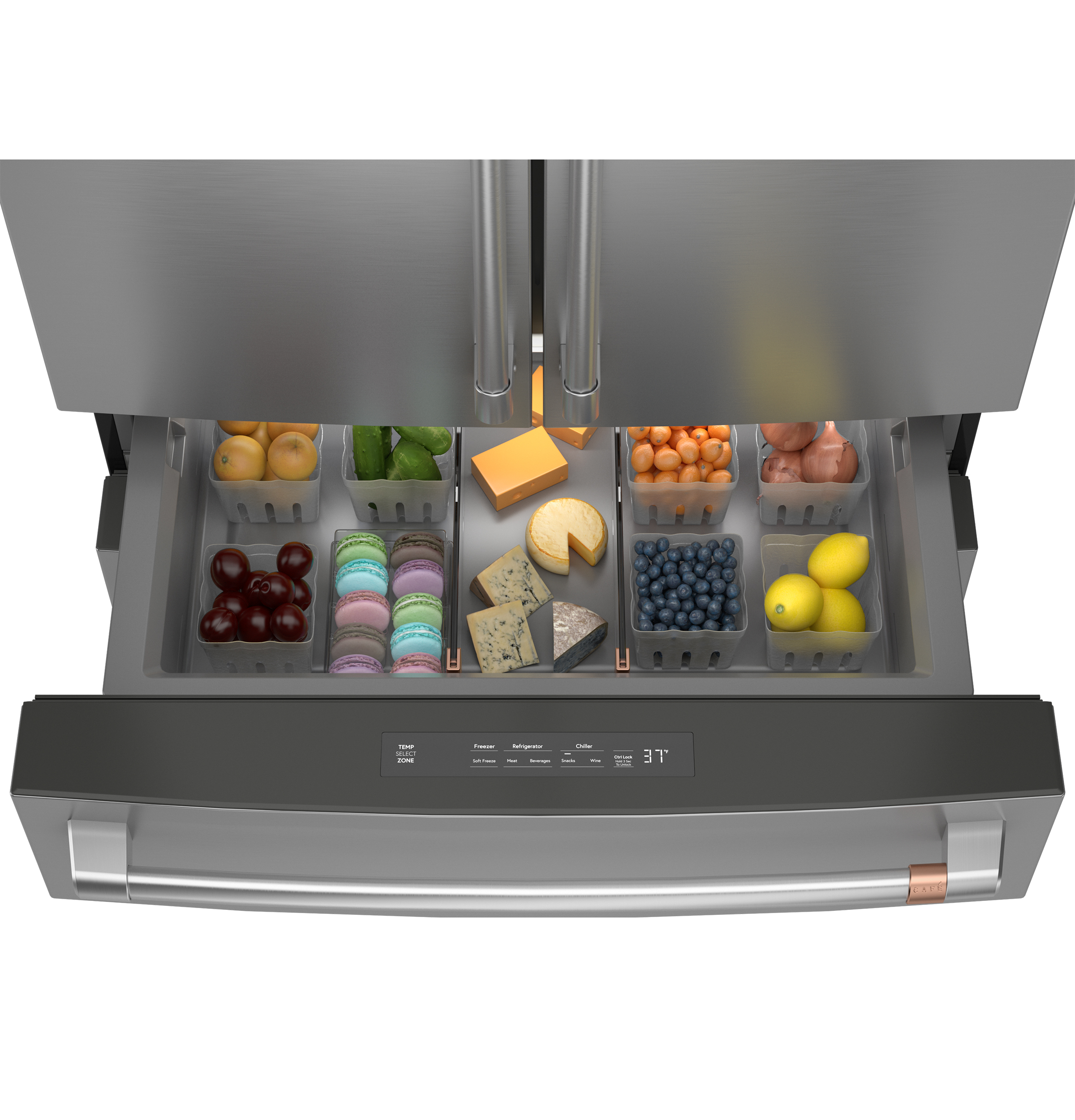 CAFÉ™ ENERGY STAR® 28.7 Cu. Ft. Smart 4-Door French-Door Refrigerator With Dual-Dispense AutoFill Pitcher CGE29DP2TS1