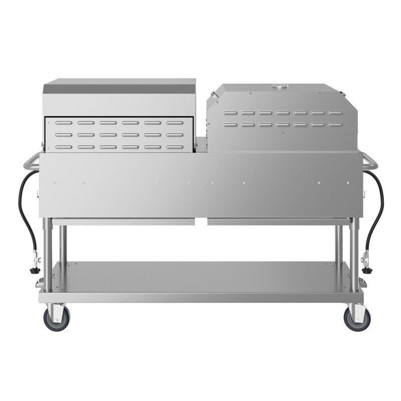60 in. 8-Burner Commercial Outdoor Propane Gas Grill With 30 in. Roll Dome Cover and 30 in. Pizza Oven in Stainless-Steel, ETL Listed CGKIT6D30P30