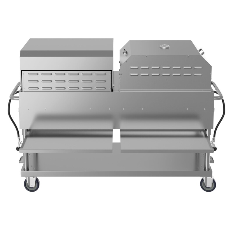 60 in. 8-Burner Commercial Outdoor Propane Gas Grill With 30 in. Roll Dome Cover and 30 in. Pizza Oven in Stainless-Steel, ETL Listed CGKIT6D30P30