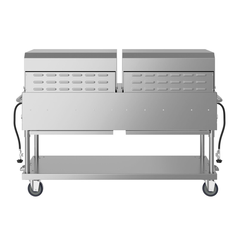 72 in. 10-Burner Commercial Outdoor Propane Gas Grill with Two 36 in. Roll Dome Covers in Stainless-Steel, ETL Listed CGKIT7D36D36