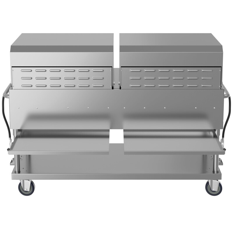 72 in. 10-Burner Commercial Outdoor Propane Gas Grill with Two 36 in. Roll Dome Covers in Stainless-Steel, ETL Listed CGKIT7D36D36