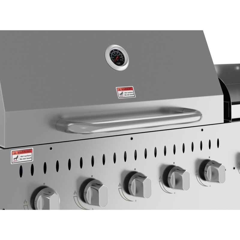 72 in. 10-Burner Commercial Outdoor Propane Gas Grill With 36 in. Roll Dome Cover and 36 in. Griddle in Stainless-Steel, ETL Listed CGKIT7D36G36