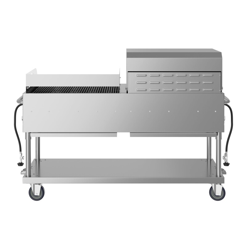 72 in. 10-Burner Commercial Outdoor Propane Gas Grill With 36 in. Roll Dome Cover and 36 in. Griddle in Stainless-Steel, ETL Listed CGKIT7D36G36