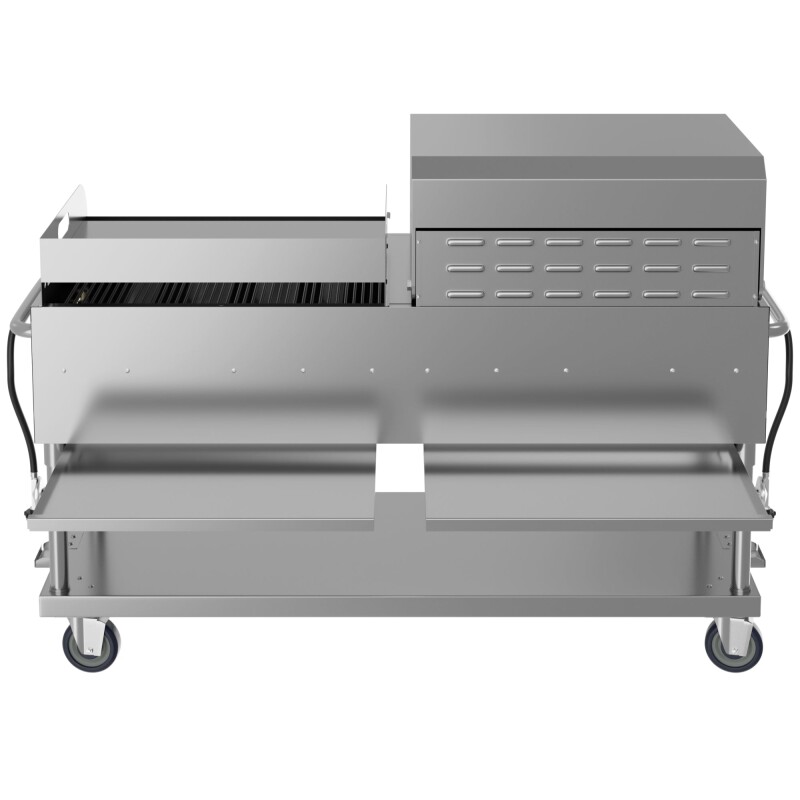 72 in. 10-Burner Commercial Outdoor Propane Gas Grill With 36 in. Roll Dome Cover and 36 in. Griddle in Stainless-Steel, ETL Listed CGKIT7D36G36