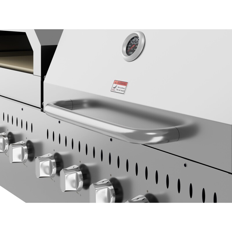 72 in. Commercial Outdoor Propane Gas Grill with 36 in. Roll Dome Cover and 36 in. Pizza Oven in Stainless-Steel, ETL Listed CGKIT7D36P36