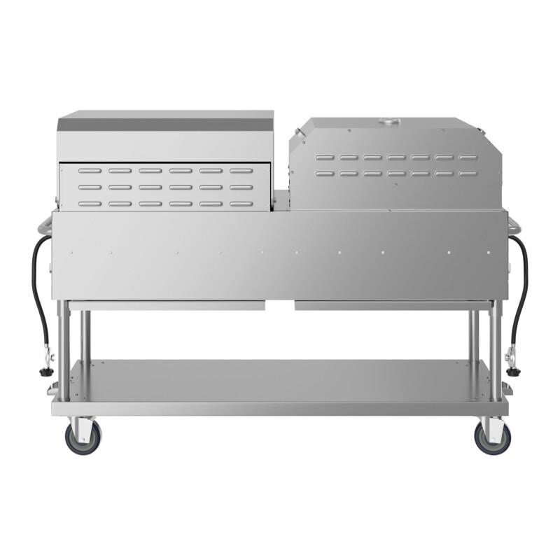 72 in. Commercial Outdoor Propane Gas Grill with 36 in. Roll Dome Cover and 36 in. Pizza Oven in Stainless-Steel, ETL Listed CGKIT7D36P36
