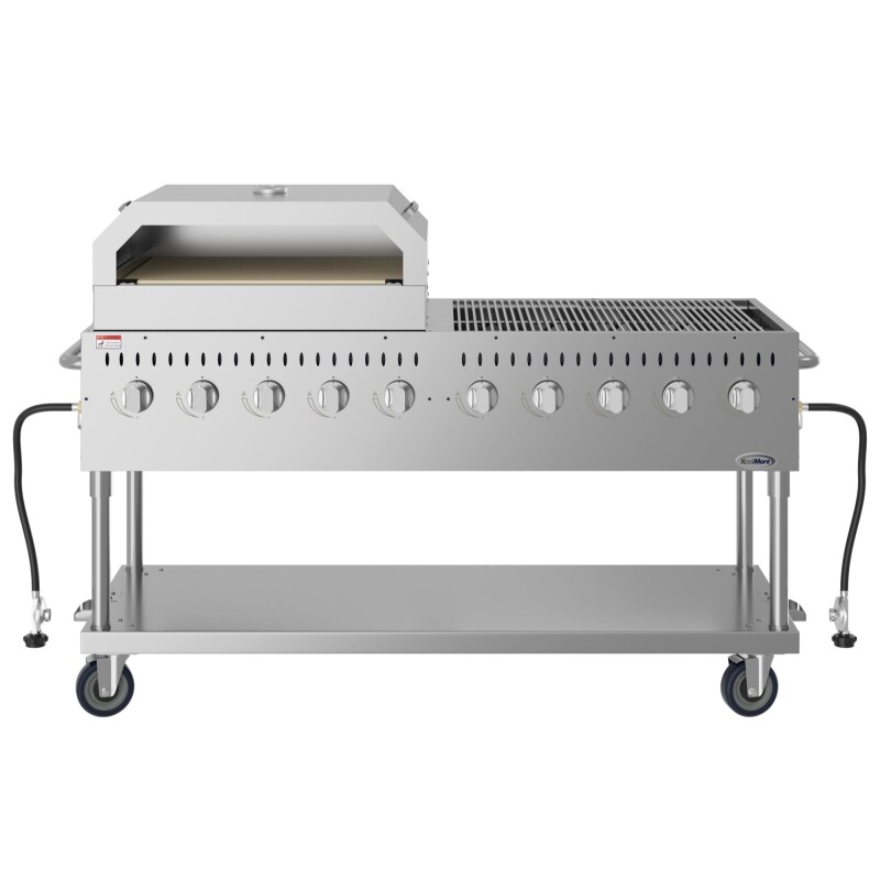 72 in. Commercial Outdoor Propane Gas Grill with 36 in. Pizza Oven in Stainless-Steel CGKIT7P36