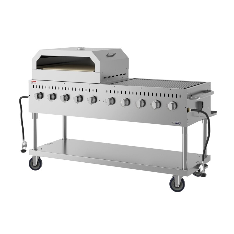 72 in. Commercial Outdoor Propane Gas Grill with 36 in. Pizza Oven in Stainless-Steel CGKIT7P36