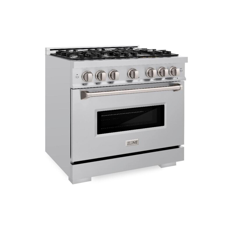 ZLINE 36 in. 5.2 cu. ft. Classic Gas Range with 6 Burner Cooktop and Convection Gas Oven in Stainless Steel (CGR36) CGR36