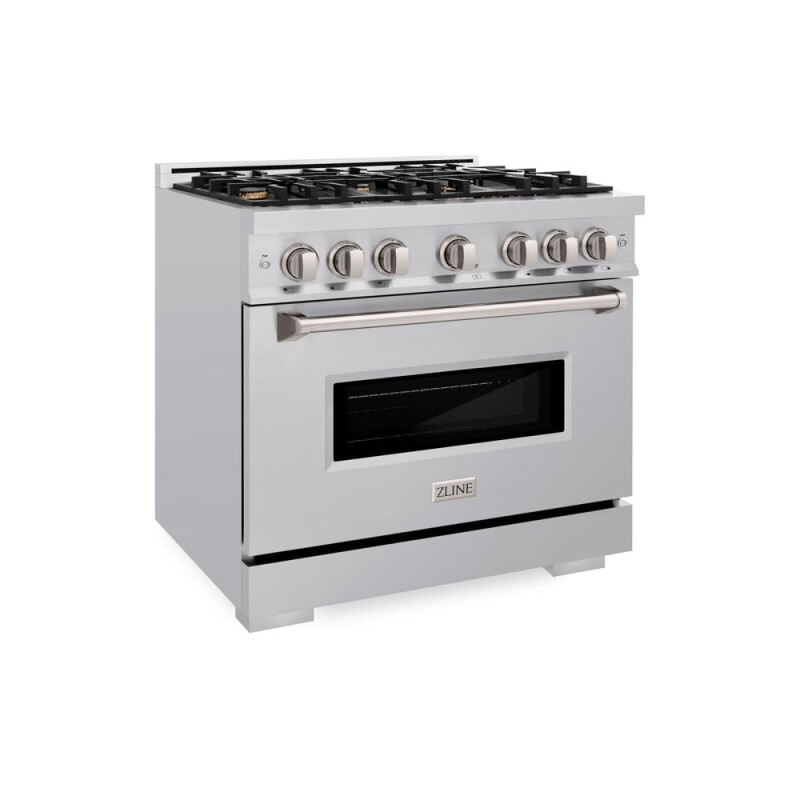 ZLINE 36 in. 5.2 cu. ft. Classic Gas Range with Convection Gas Oven in Stainless Steel with 6 Brass Burners (CGR-BR-36) CGRBR36