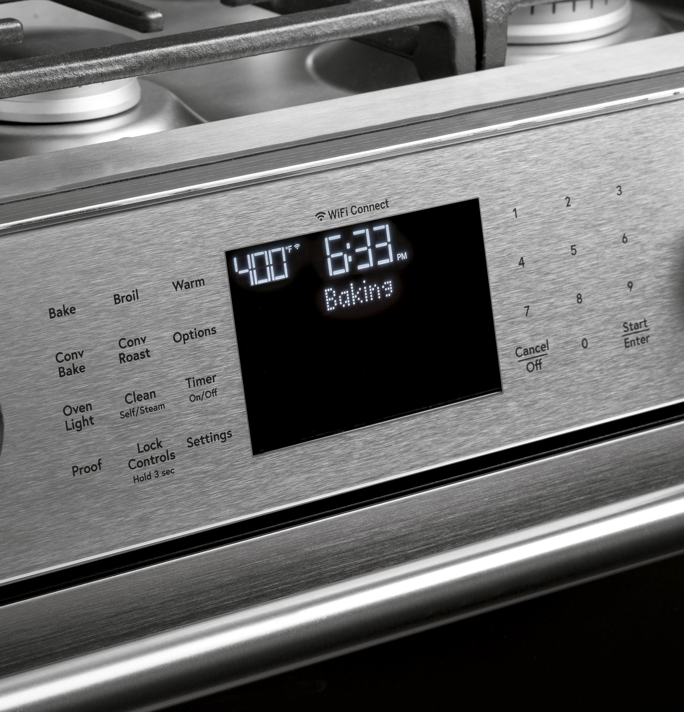 CAFÉ™ 30" Smart Slide-In, Front-Control, Gas Range with Convection Oven in Platinum Glass CGS700M2NS5