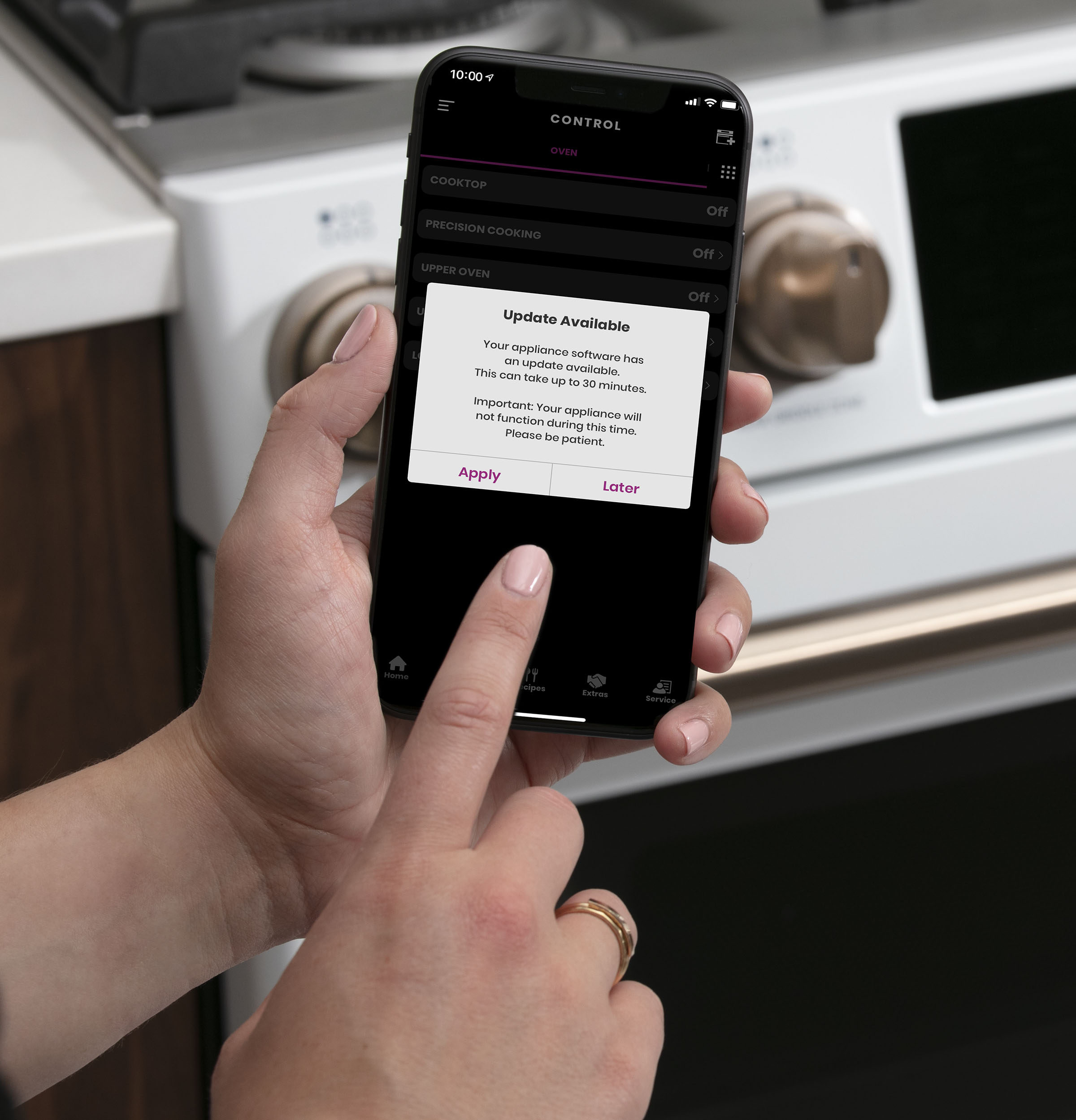 CAFÉ™ 30" Smart Slide-In, Front-Control, Gas Range with Convection Oven in Platinum Glass CGS700M2NS5