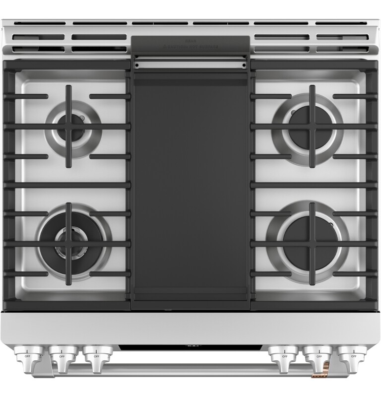 CAFÉ™ 30" Smart Slide-In, Front-Control, Gas Range with Convection Oven CGS700P2MS1