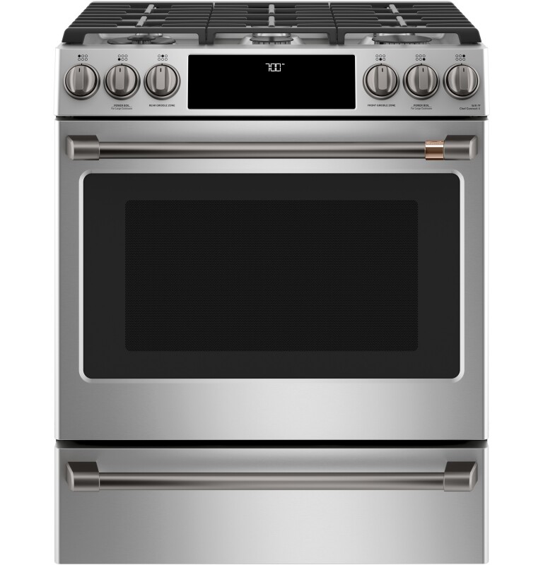 CAFÉ™ 30" Smart Slide-In, Front-Control, Gas Range with Convection Oven CGS700P2MS1