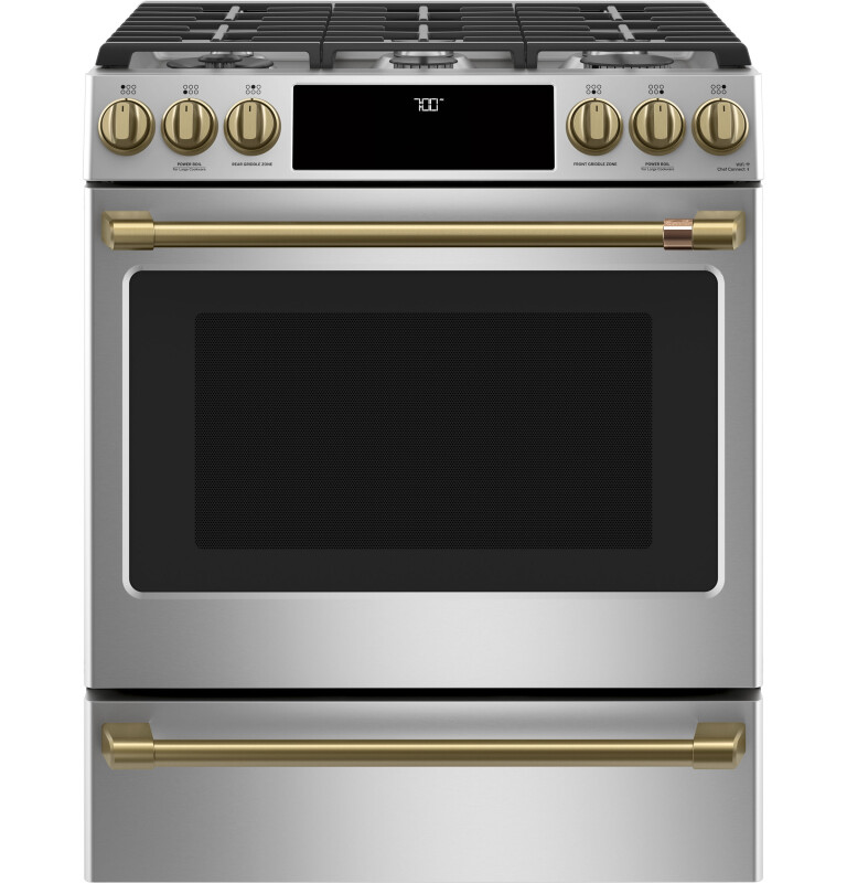 CAFÉ™ 30" Smart Slide-In, Front-Control, Gas Range with Convection Oven CGS700P2MS1