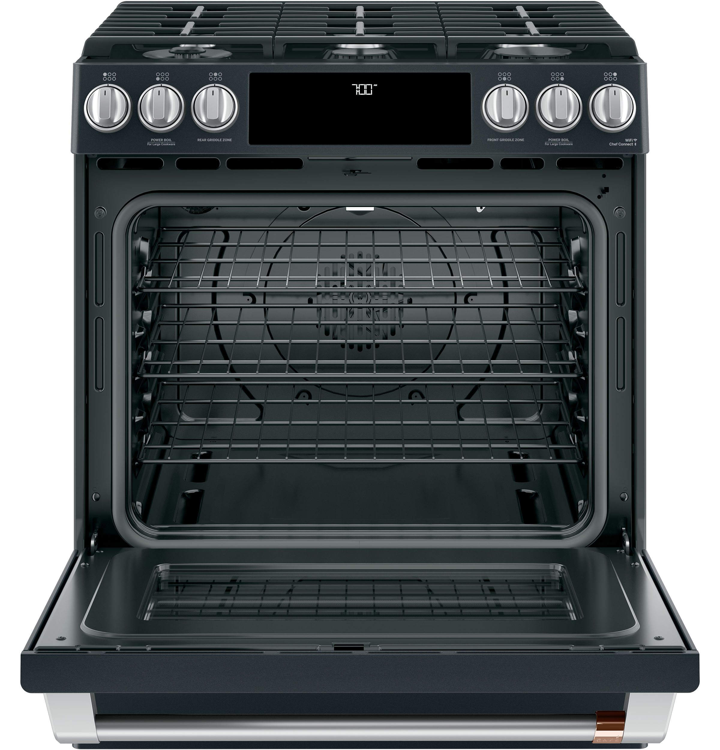 CAFÉ™ 30" Smart Slide-In, Front-Control, Gas Range with Convection Oven CGS700P3MD1