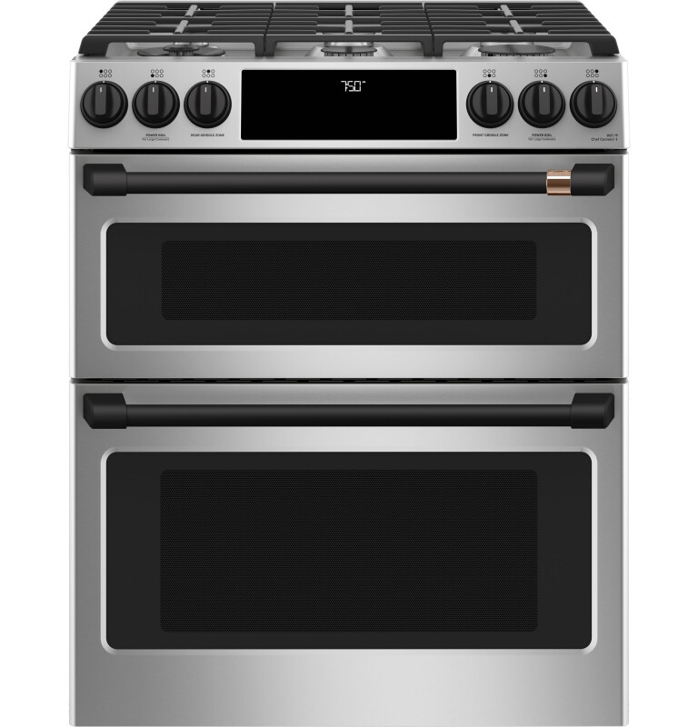 CAFÉ™ 30" Smart Slide-In, Front-Control, Gas Double-Oven Range with Convection CGS750P2MS1