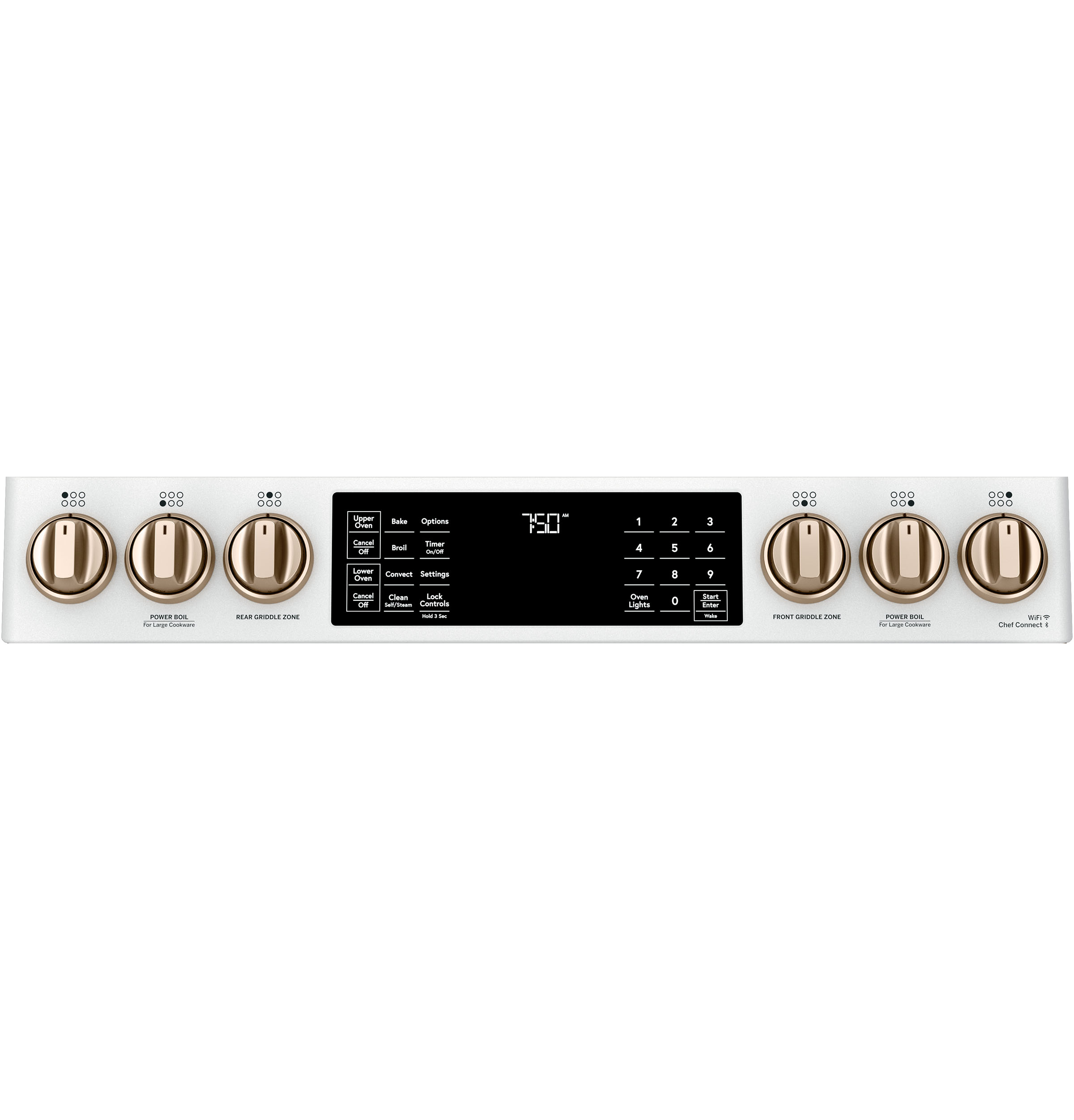 CAFÉ™ 30" Smart Slide-In, Front-Control, Gas Double-Oven Range with Convection CGS750P4MW2