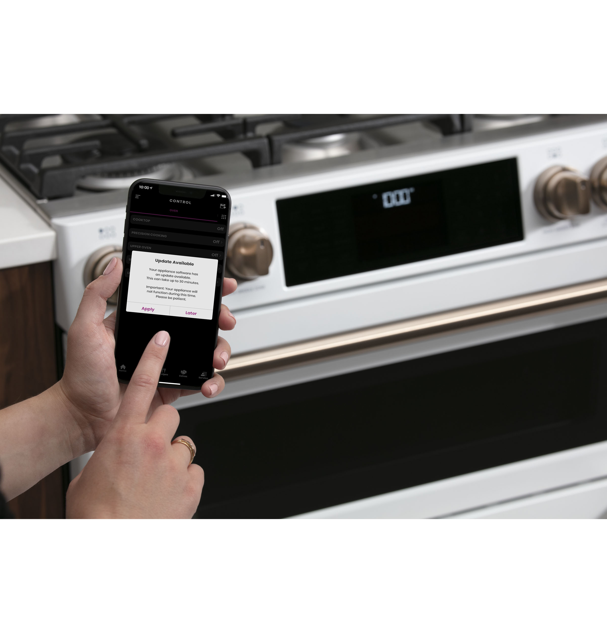 CAFÉ™ 30" Smart Slide-In, Front-Control, Gas Double-Oven Range with Convection CGS750P4MW2