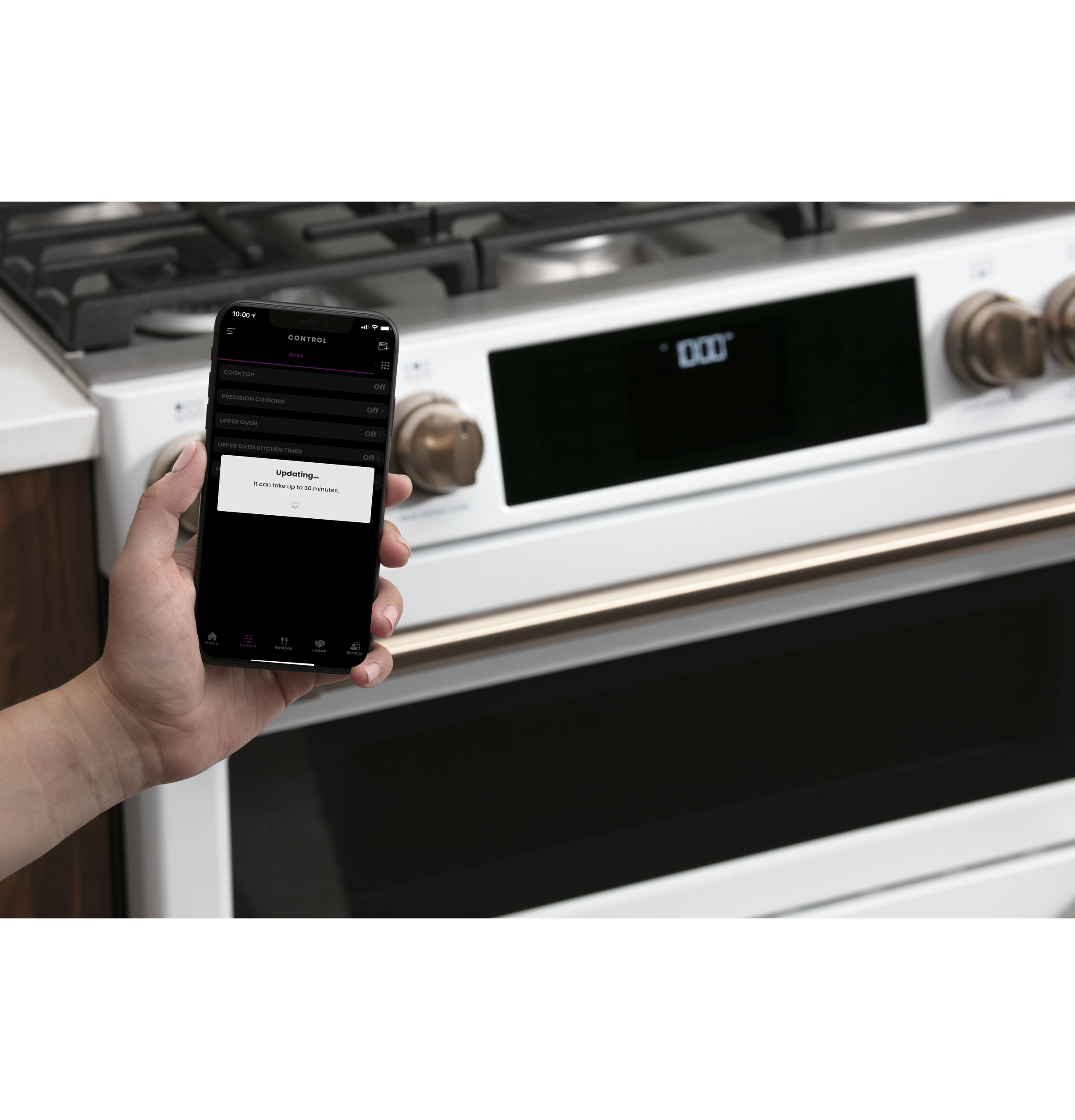 CAFÉ™ 30" Smart Slide-In, Front-Control, Gas Double-Oven Range with Convection CGS750P4MW2