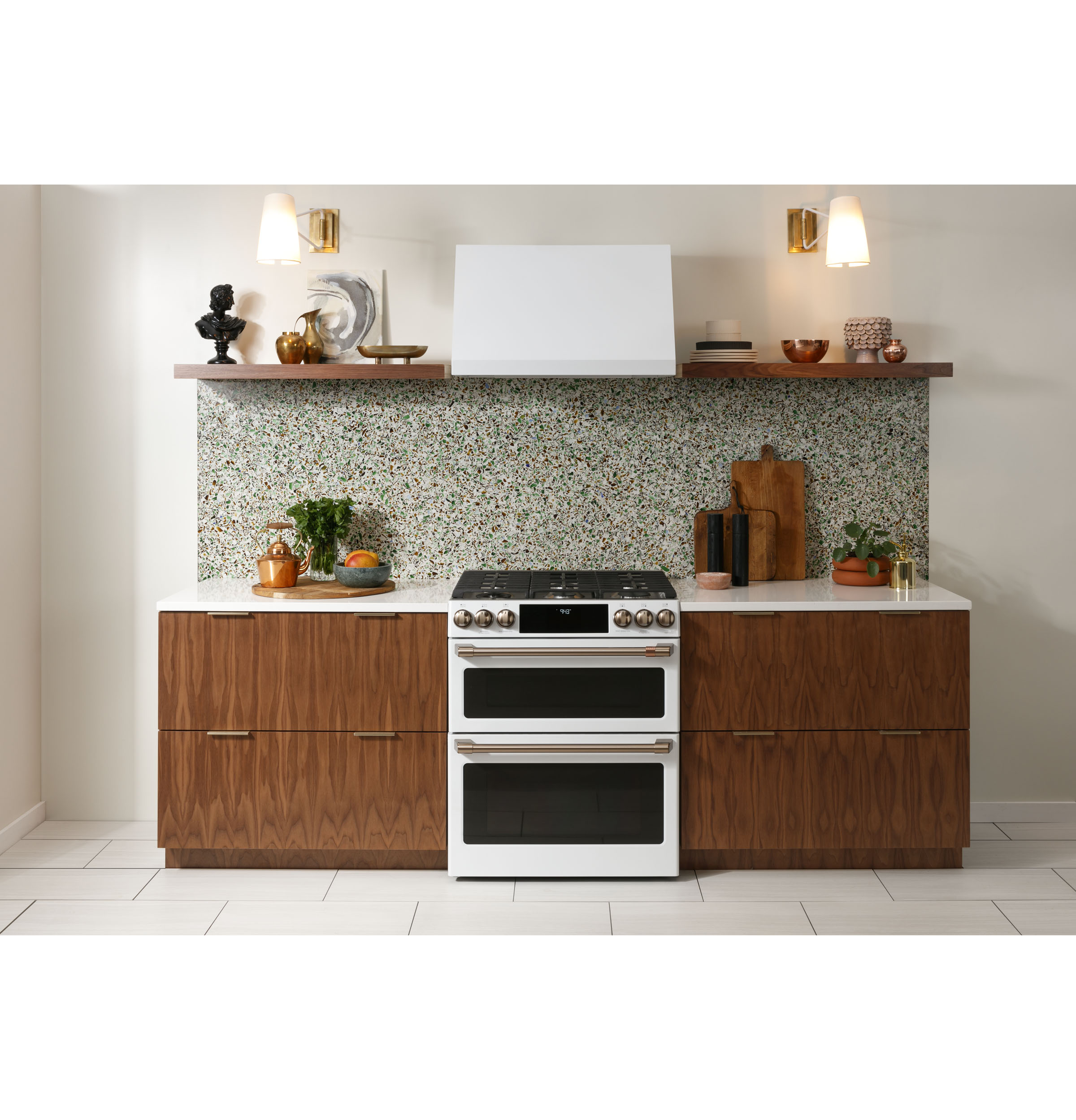 CAFÉ™ 30" Smart Slide-In, Front-Control, Gas Double-Oven Range with Convection CGS750P4MW2