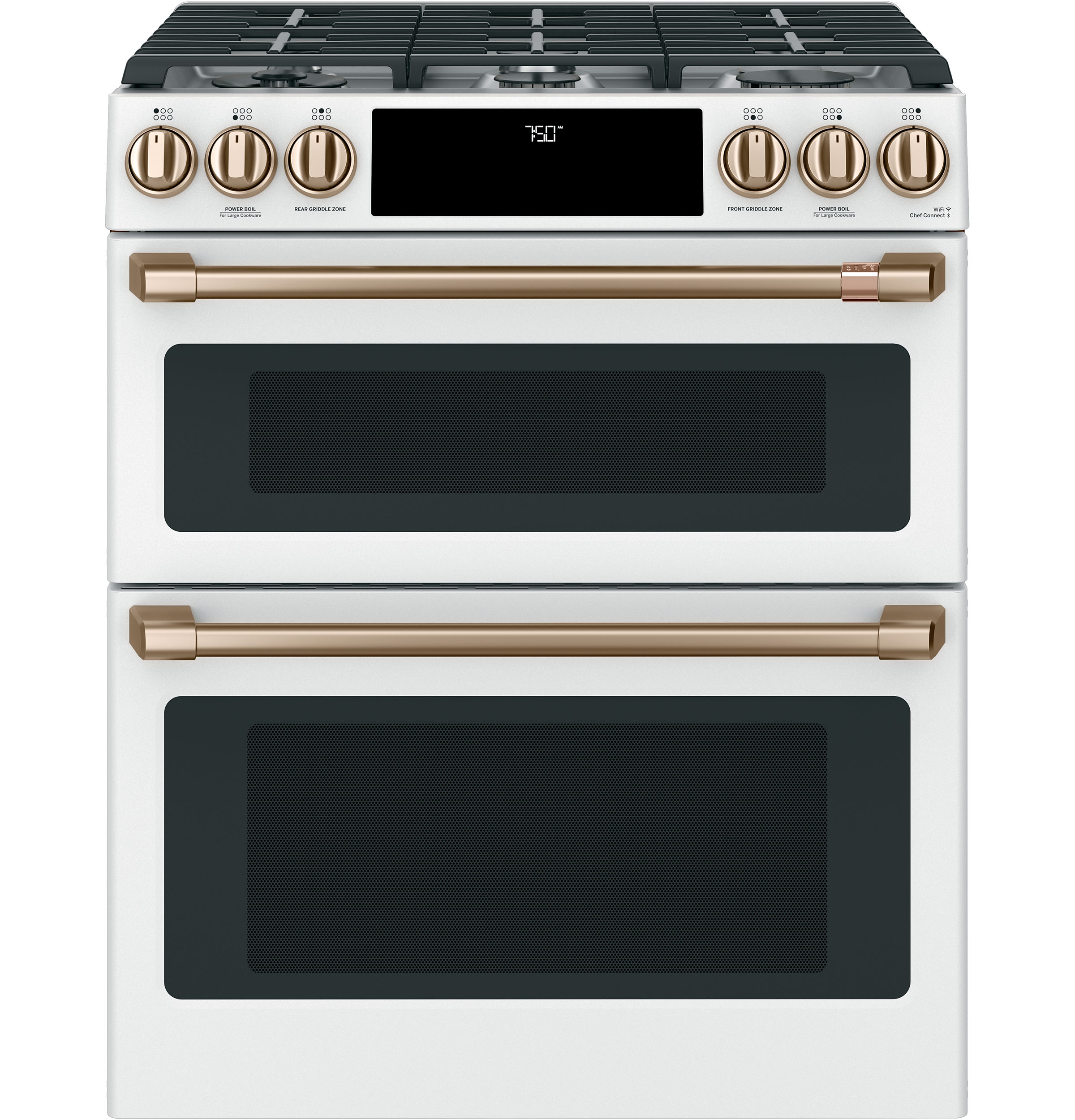 CAFÉ™ 30" Smart Slide-In, Front-Control, Gas Double-Oven Range with Convection CGS750P4MW2