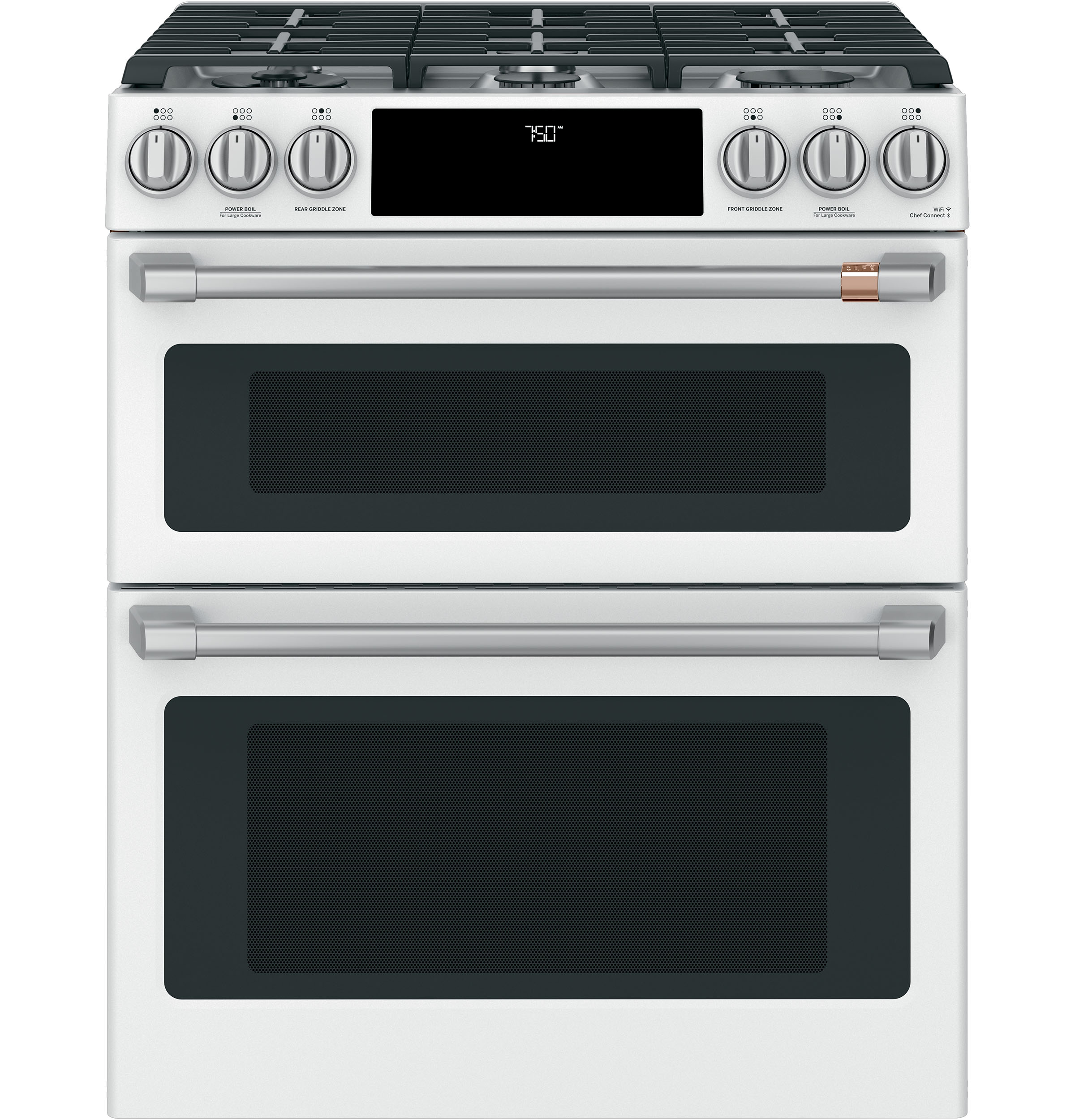 CAFÉ™ 30" Smart Slide-In, Front-Control, Gas Double-Oven Range with Convection CGS750P4MW2