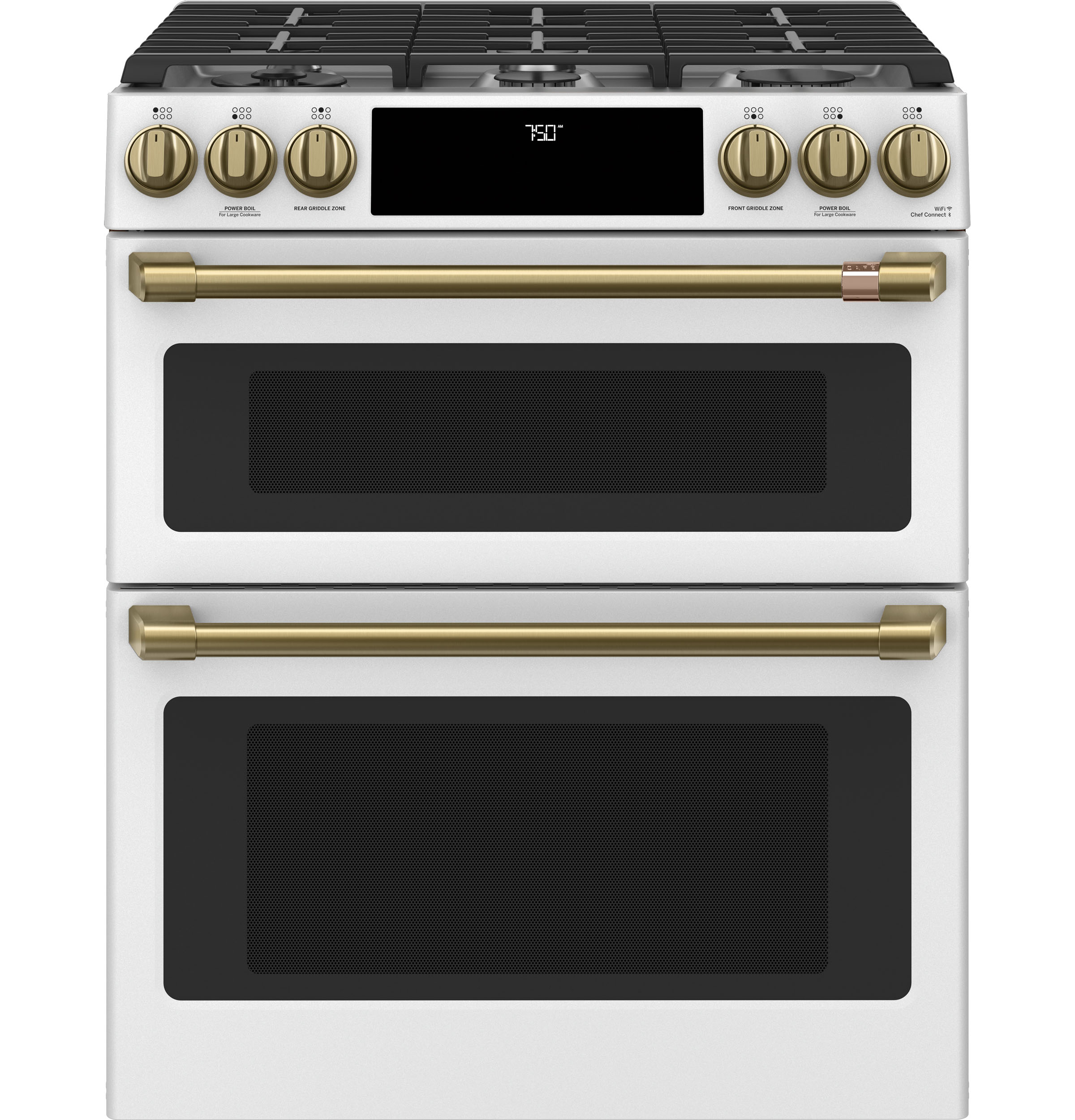 CAFÉ™ 30" Smart Slide-In, Front-Control, Gas Double-Oven Range with Convection CGS750P4MW2