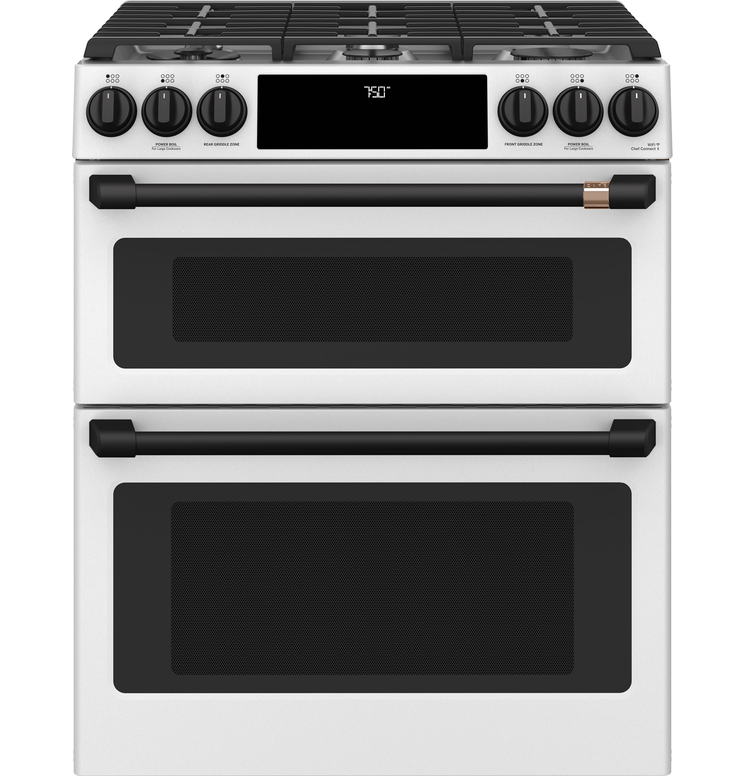 CAFÉ™ 30" Smart Slide-In, Front-Control, Gas Double-Oven Range with Convection CGS750P4MW2