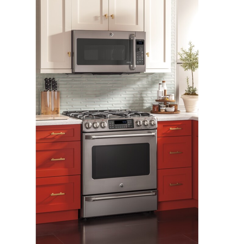 GE Series 30" Slide-In Front Control Range with Baking Drawer CGS985SETSS