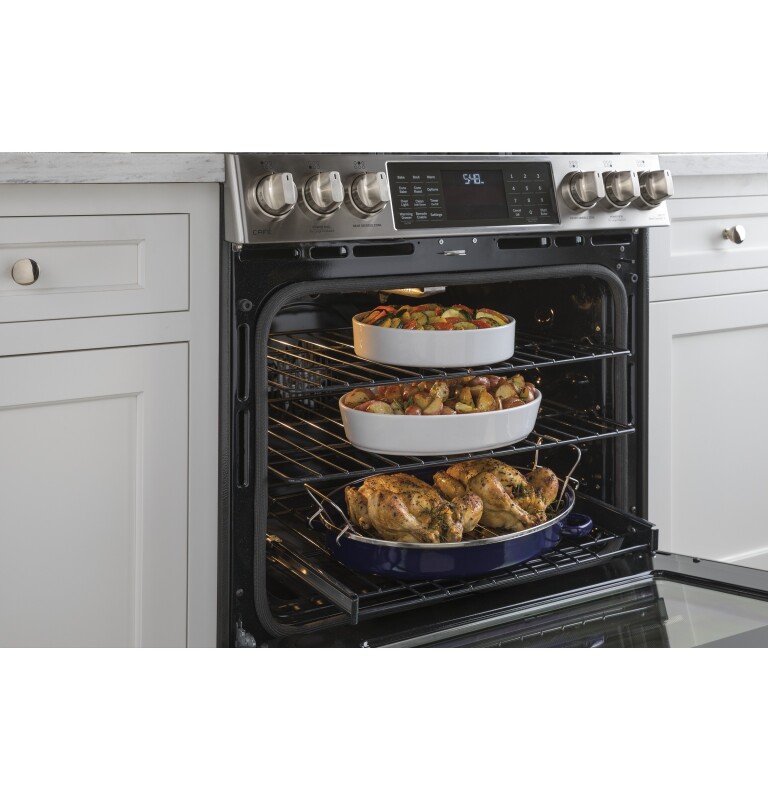 GE Series 30" Slide-In Front Control Range with Warming Drawer CGS986SELSS