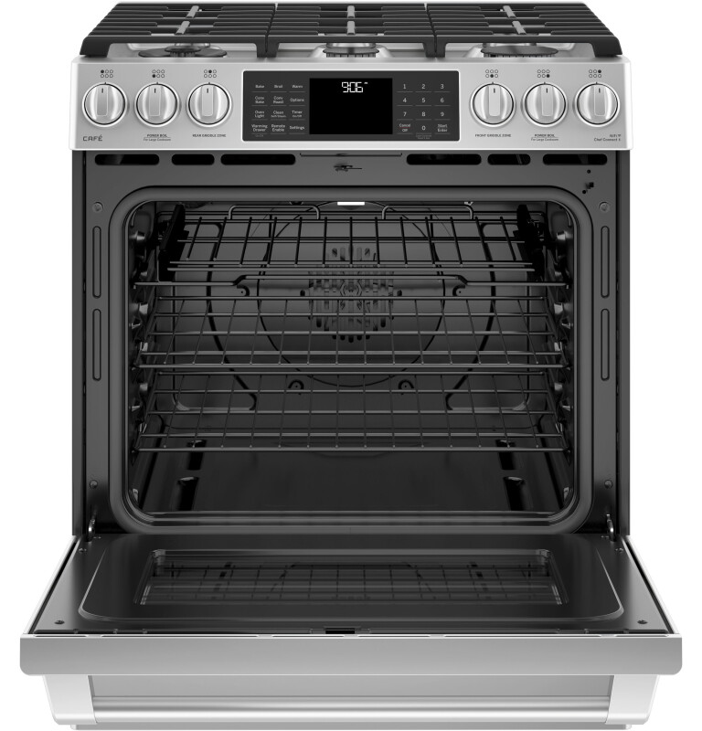 GE Series 30" Slide-In Front Control Range with Warming Drawer CGS986SELSS
