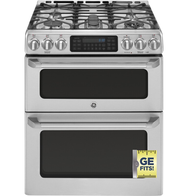 GE Series 30" Slide-In Front Control Gas Double Oven with Convection Range CGS990SETSS