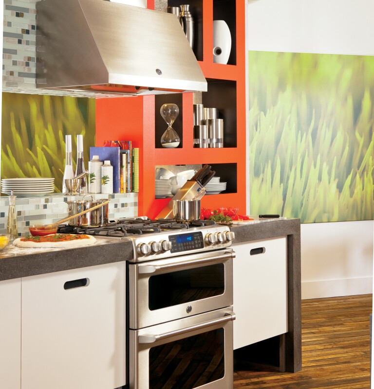 GE Series 30" Slide-In Front Control Gas Double Oven with Convection Range CGS990SETSS