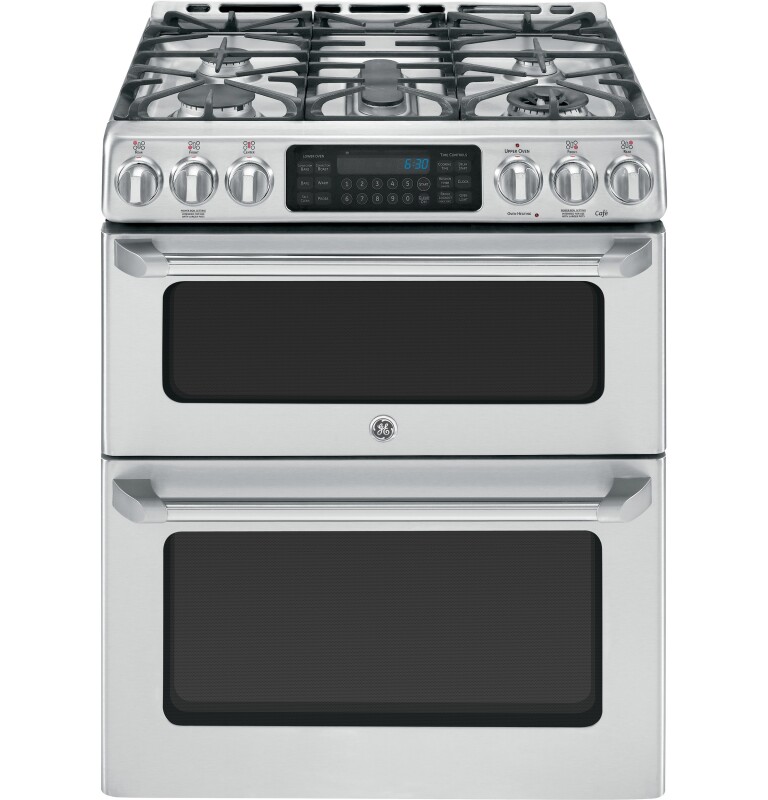 GE Series 30" Slide-In Front Control Gas Double Oven with Convection Range CGS990SETSS