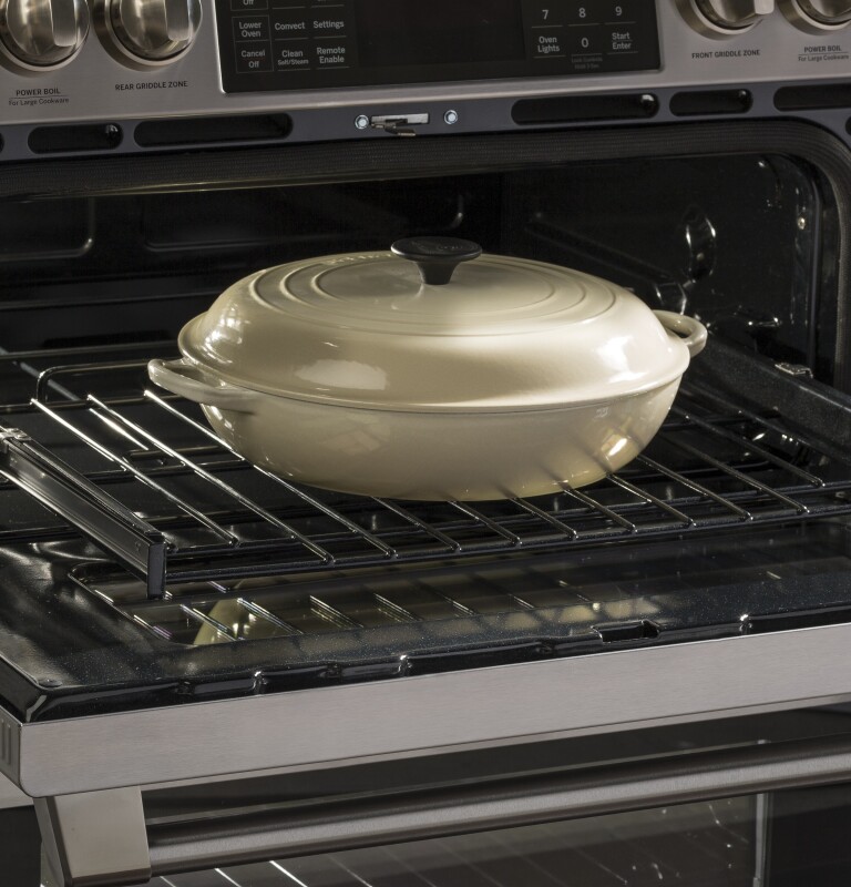 GE Series 30" Slide-In Front Control Gas Double Oven with Convection Range CGS995SELSS