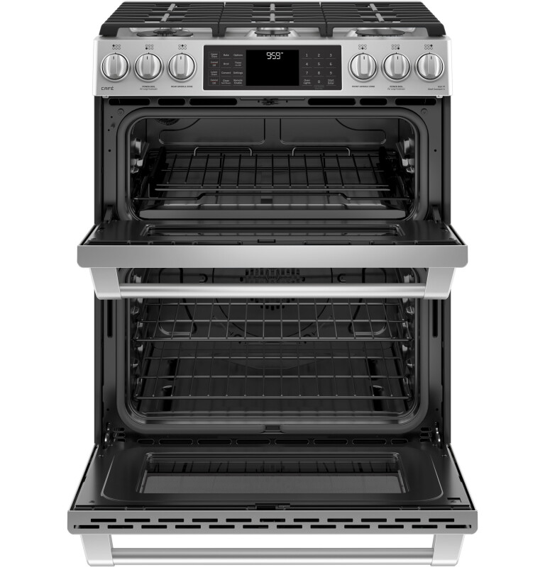 GE Series 30" Slide-In Front Control Gas Double Oven with Convection Range CGS995SELSS