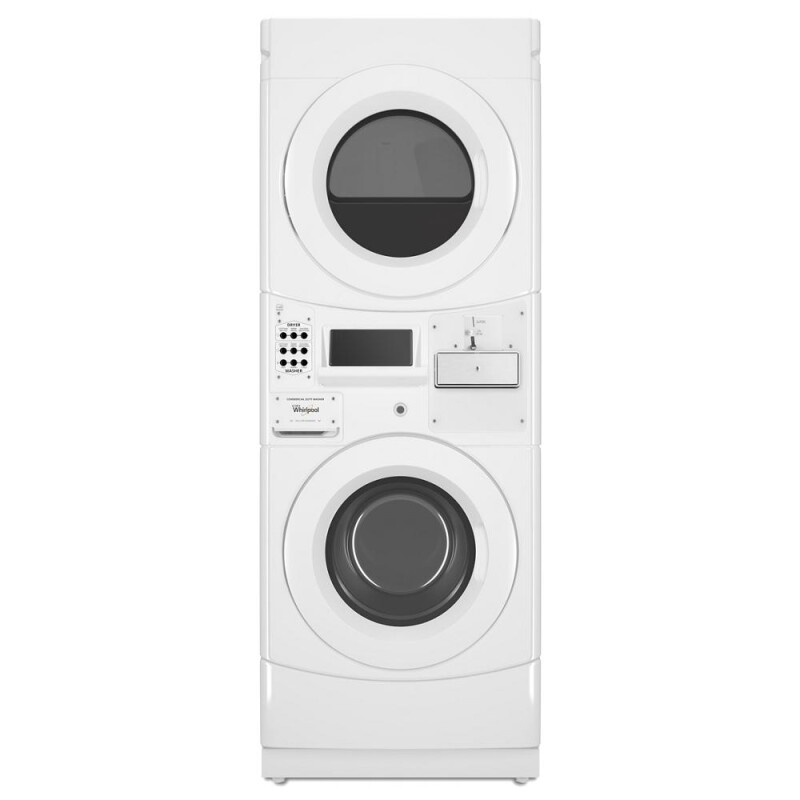 Whirlpool Commercial Gas Stack Washer/Dryer, Coin Equipped White CGT9000GQ Picture 1