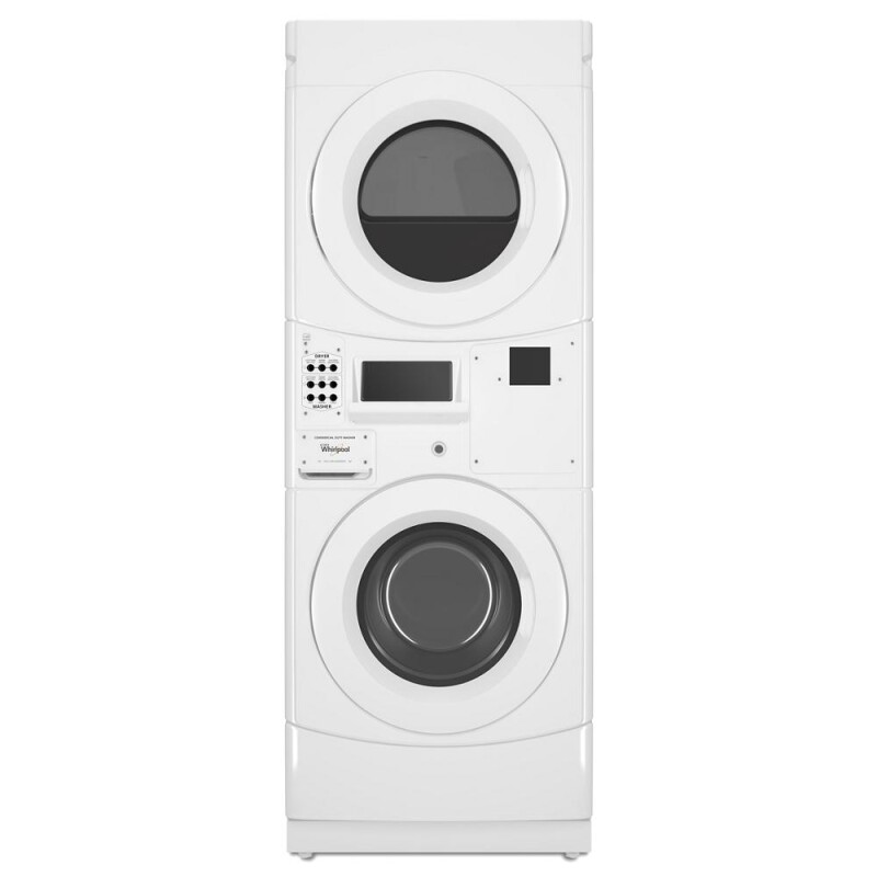 Whirlpool Commercial Gas Stack Washer/Dryer, Card Reader-Ready White CGT9100GQ Picture 1