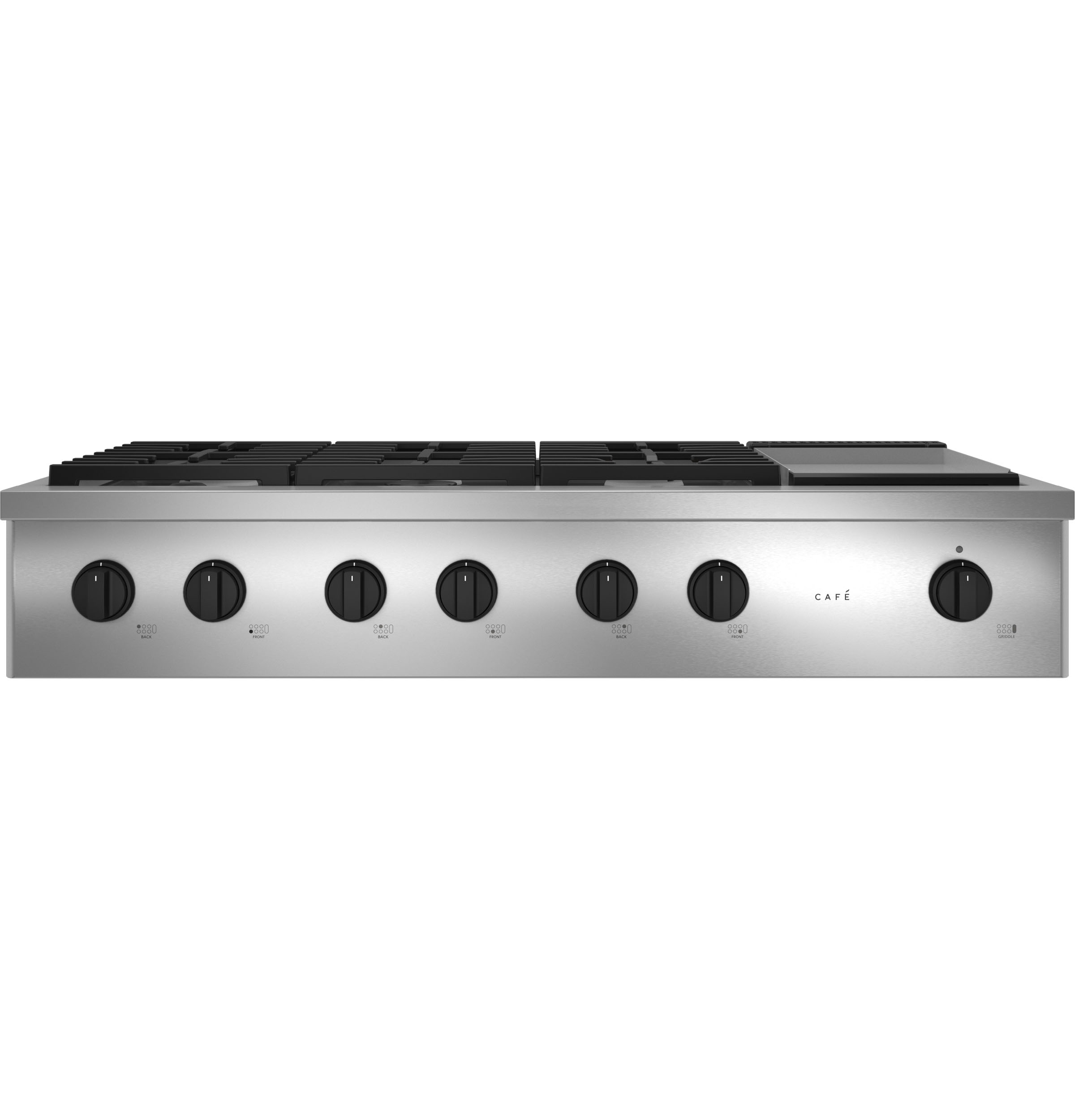 CAFÉ™ 48" Commercial-Style Gas Rangetop with 6 Burners and Integrated Griddle (Natural Gas) CGU486P2TS1