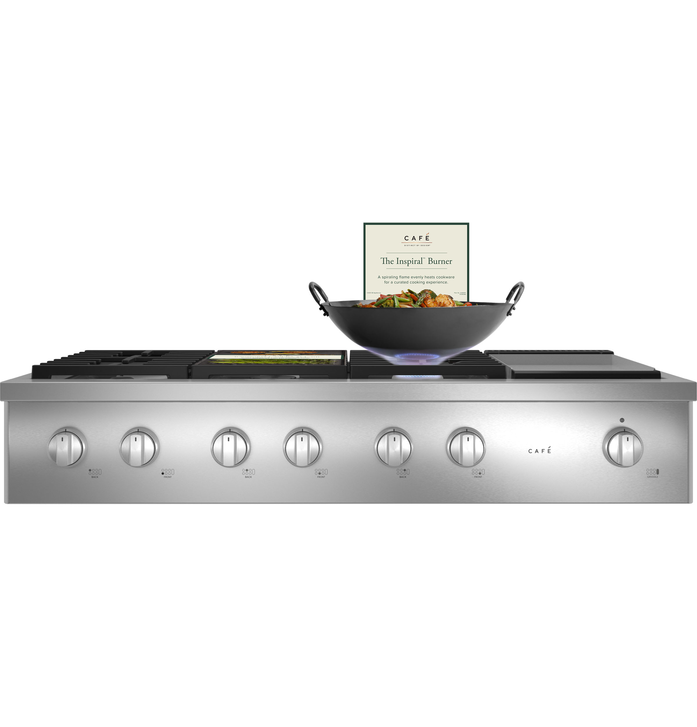 CAFÉ™ 48" Commercial-Style Gas Rangetop with 6 Burners and Integrated Griddle (Natural Gas) CGU486P2TS1