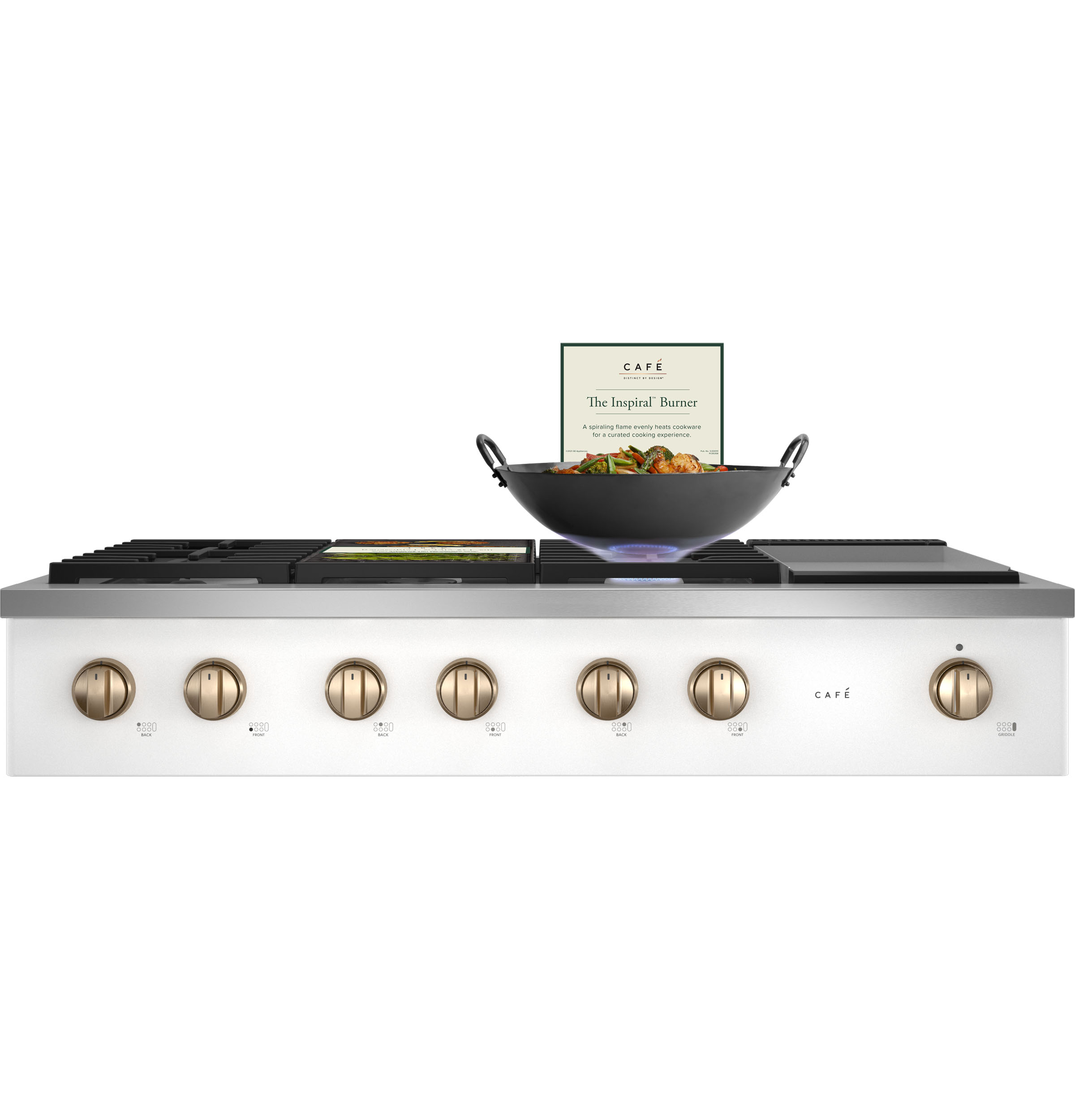 CAFÉ™ 48" Commercial-Style Gas Rangetop with 6 Burners and Integrated Griddle (Natural Gas) CGU486P4TW2