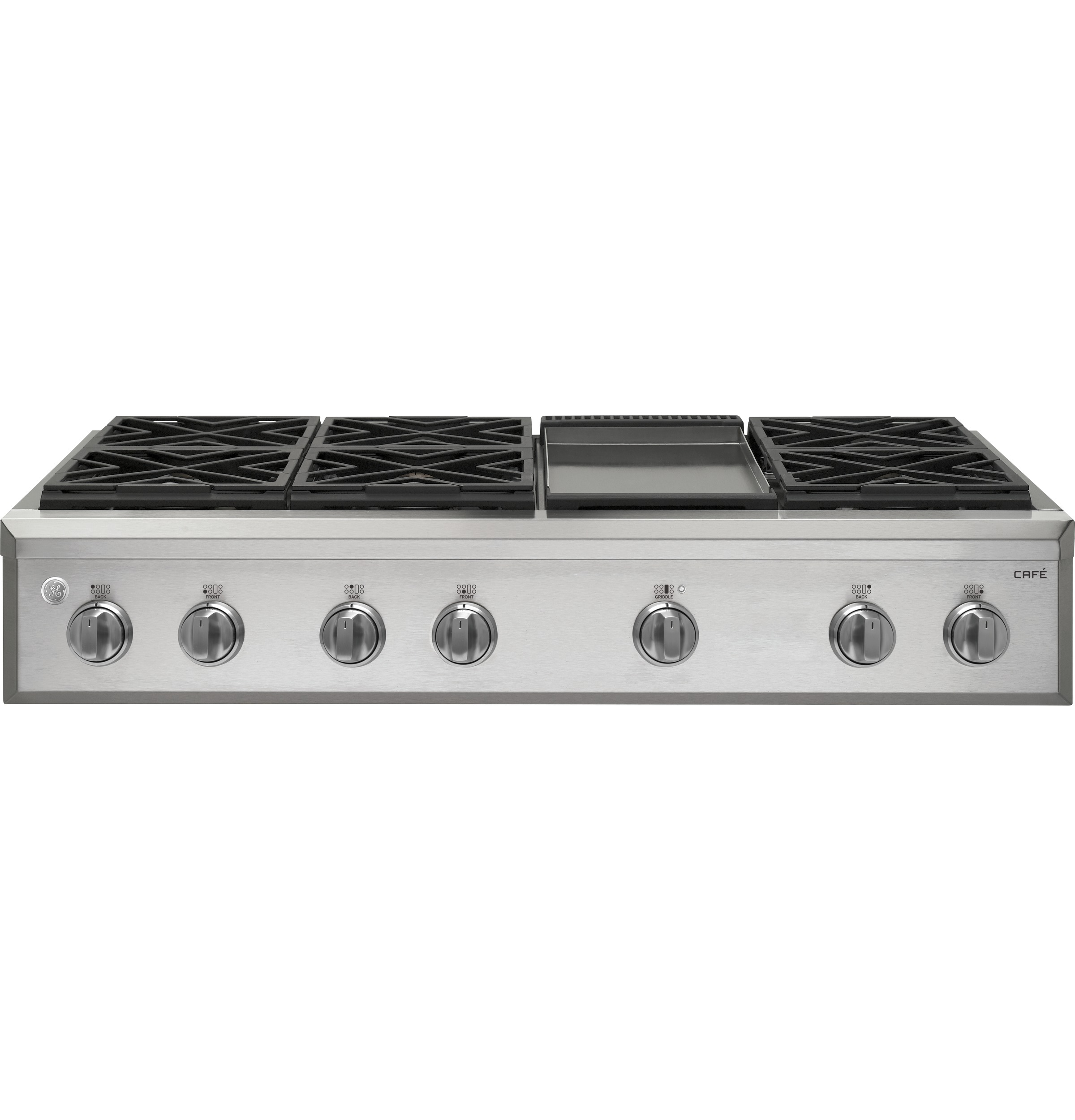 GE Series 48" Professional Gas Rangetop with 6 Burners and Griddle (Natural Gas) CGU486SDLSS